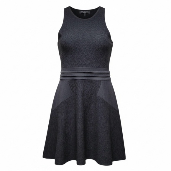 Rag & Bone Alyssa Texured Knit A-Line Sleeveless Dress Black Size Small - Picture 2 of 9